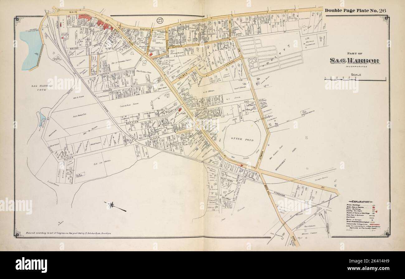 Fait partie de la cartographie de Sag Harbour. Atlas, cartes. 1915 - 1917. Lionel Pincus et Princess Firyal Map Division. Comté de Suffolk (New York) Banque D'Images