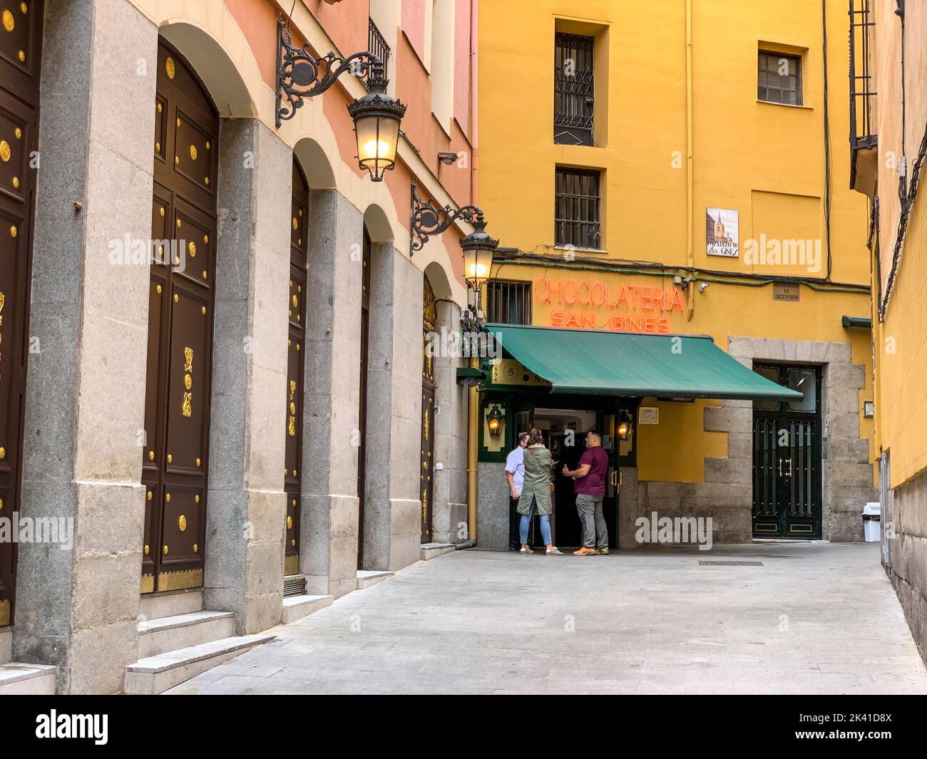 Espagne, Madrid. San Gines Chocolateria. Banque D'Images