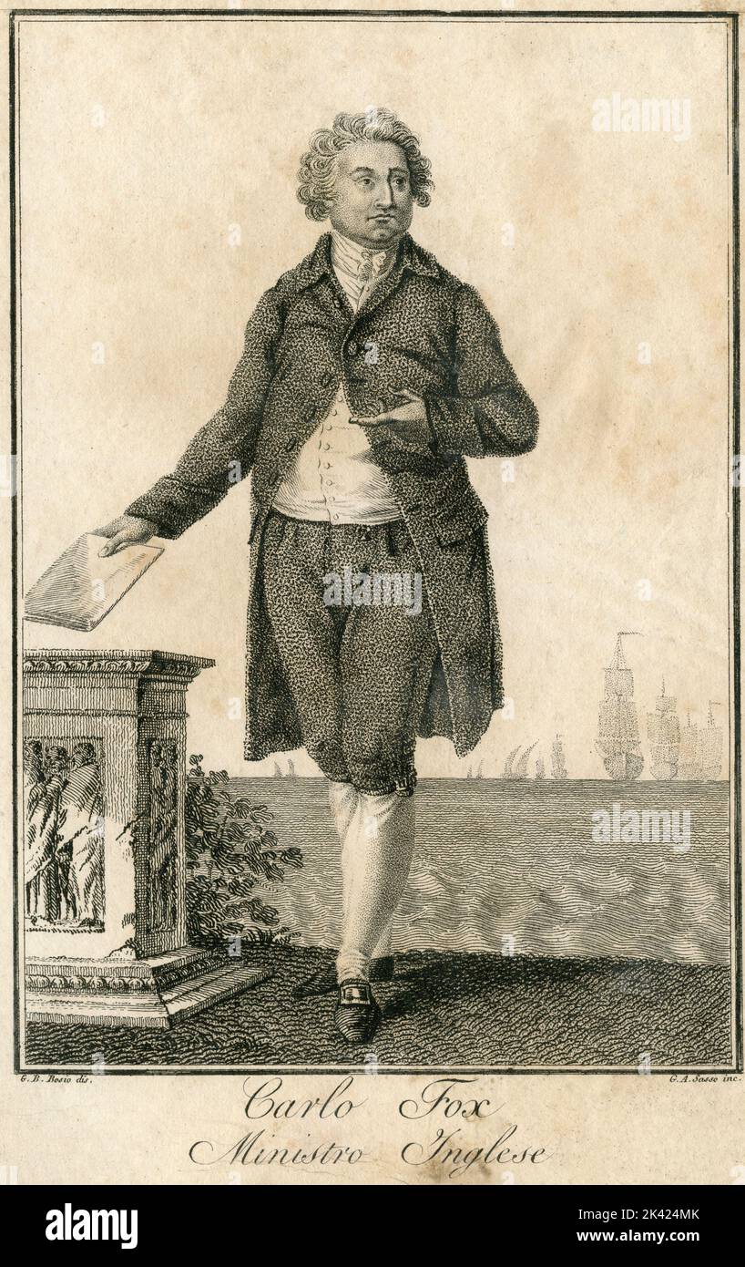 Portrait de l'homme d'État britannique et ministre Charles James Fox, 1800 ca. Banque D'Images