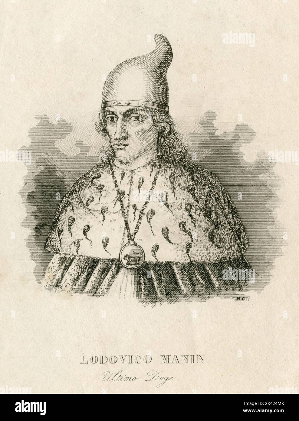 Portrait du politicien vénitien Lodovico Manin, dernier Doge de Venise, 1800 ca. Banque D'Images