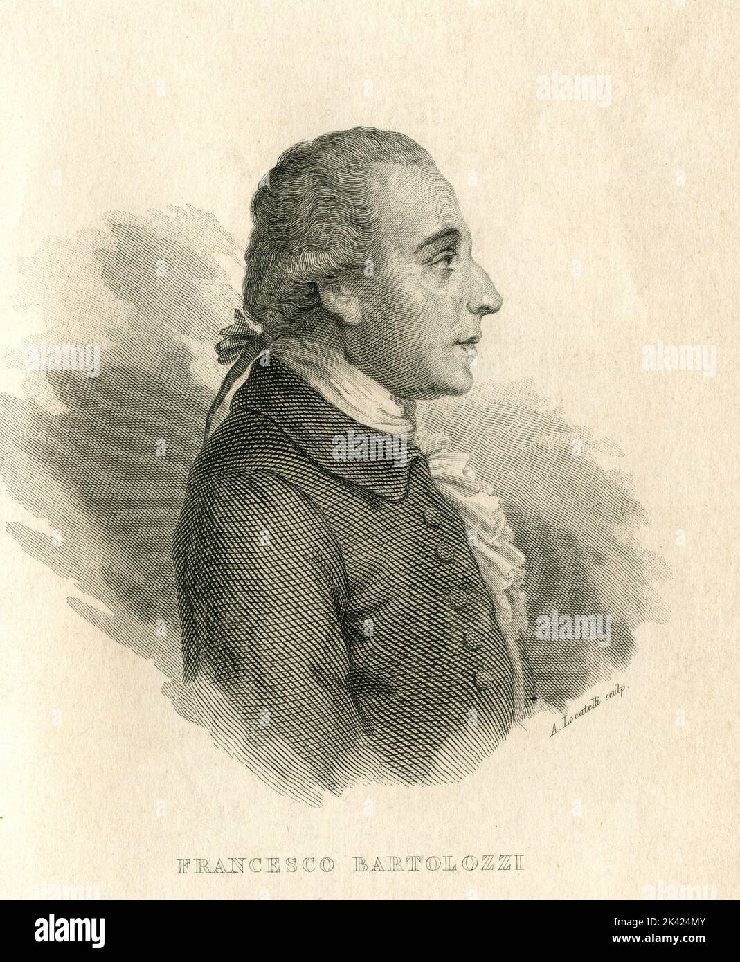 Portrait du graveur italien Francesco Bartolozzi, 1800 ca. Banque D'Images