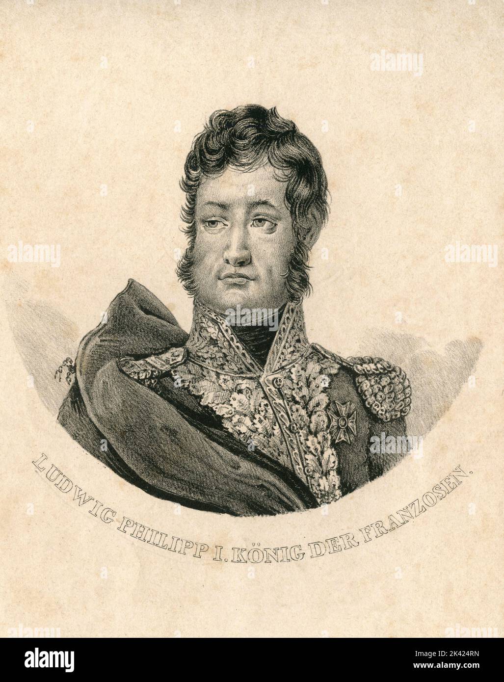Portrait du roi de France Louis Philippe I, 1800 ca. Banque D'Images
