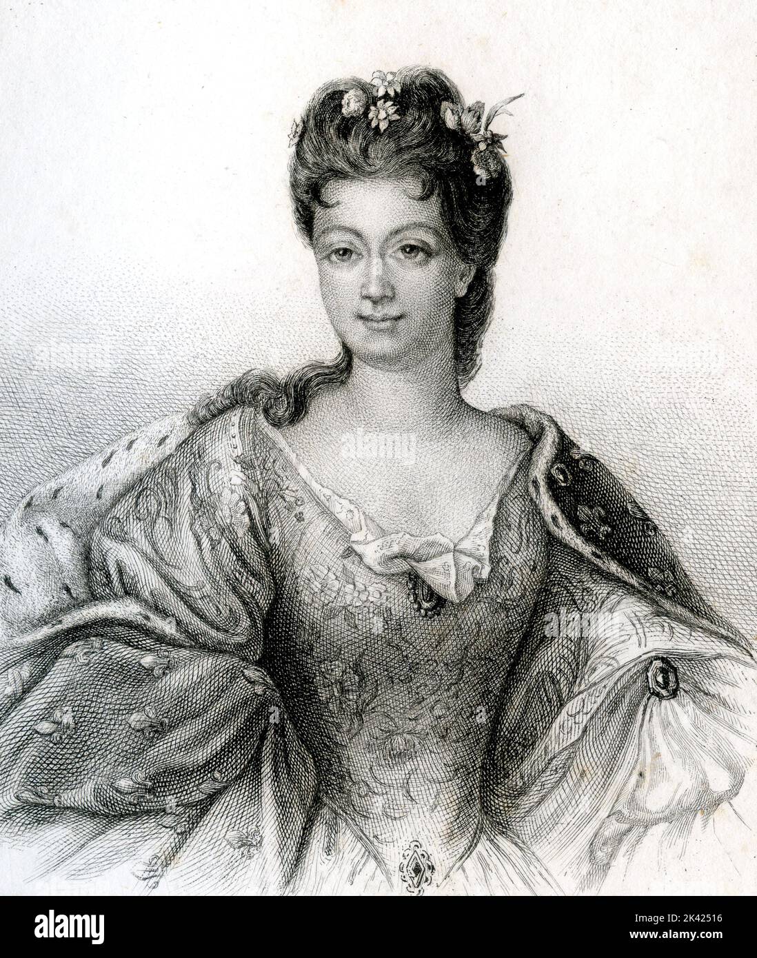 Portrait d'Elisabeth Charlotte d'Orléans, duchesse de Lorraine et de Bar, 1800 ca. Banque D'Images