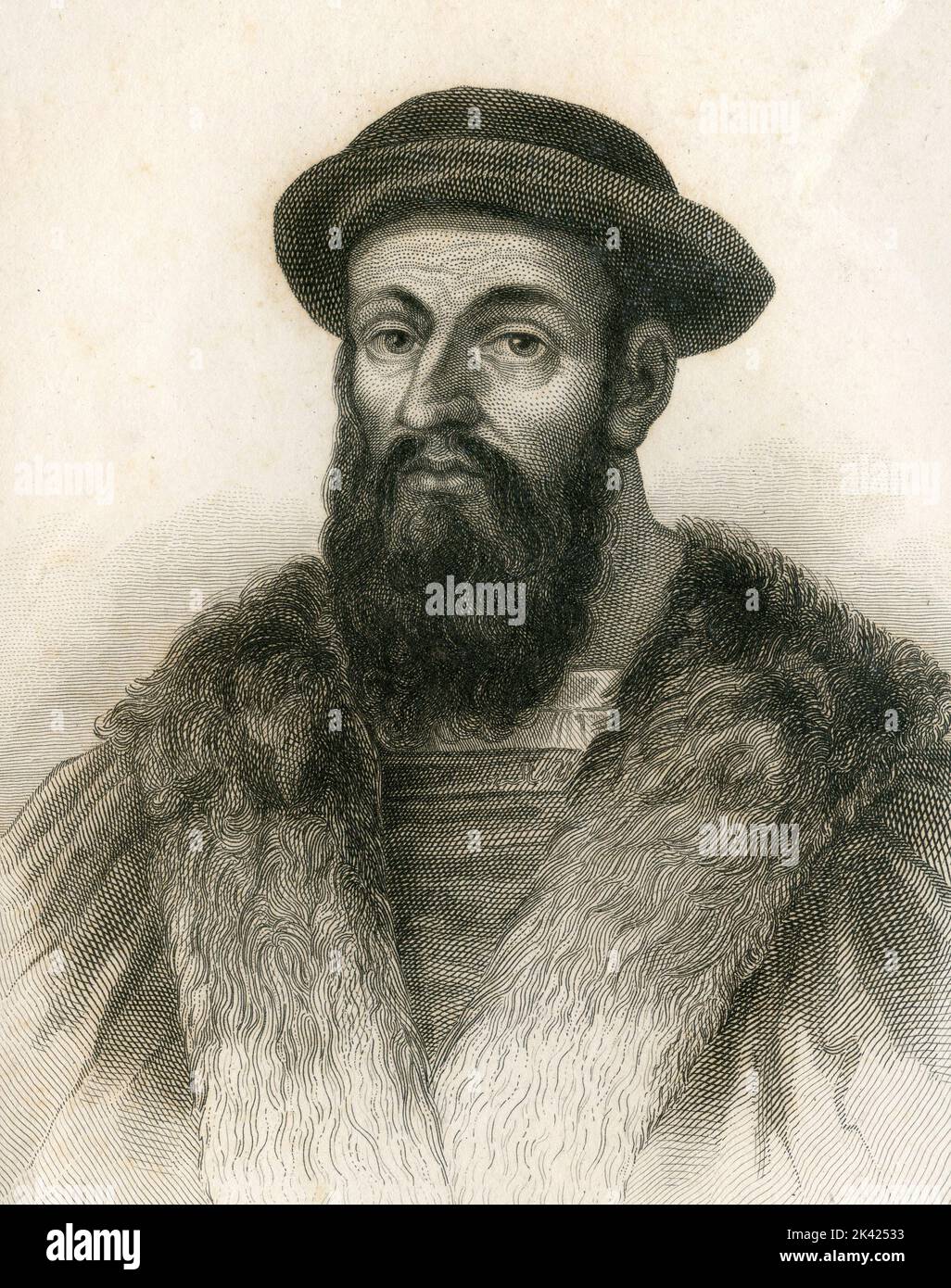 Portrait de l'explorateur Portoguese Ferdinand Magellan, 1800 ca. Banque D'Images