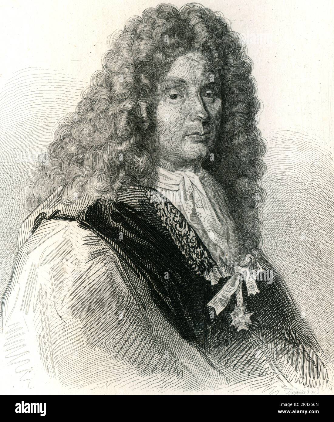 Portrait de l'artiste français Sébastien Leclerc, 1800 ca. Banque D'Images
