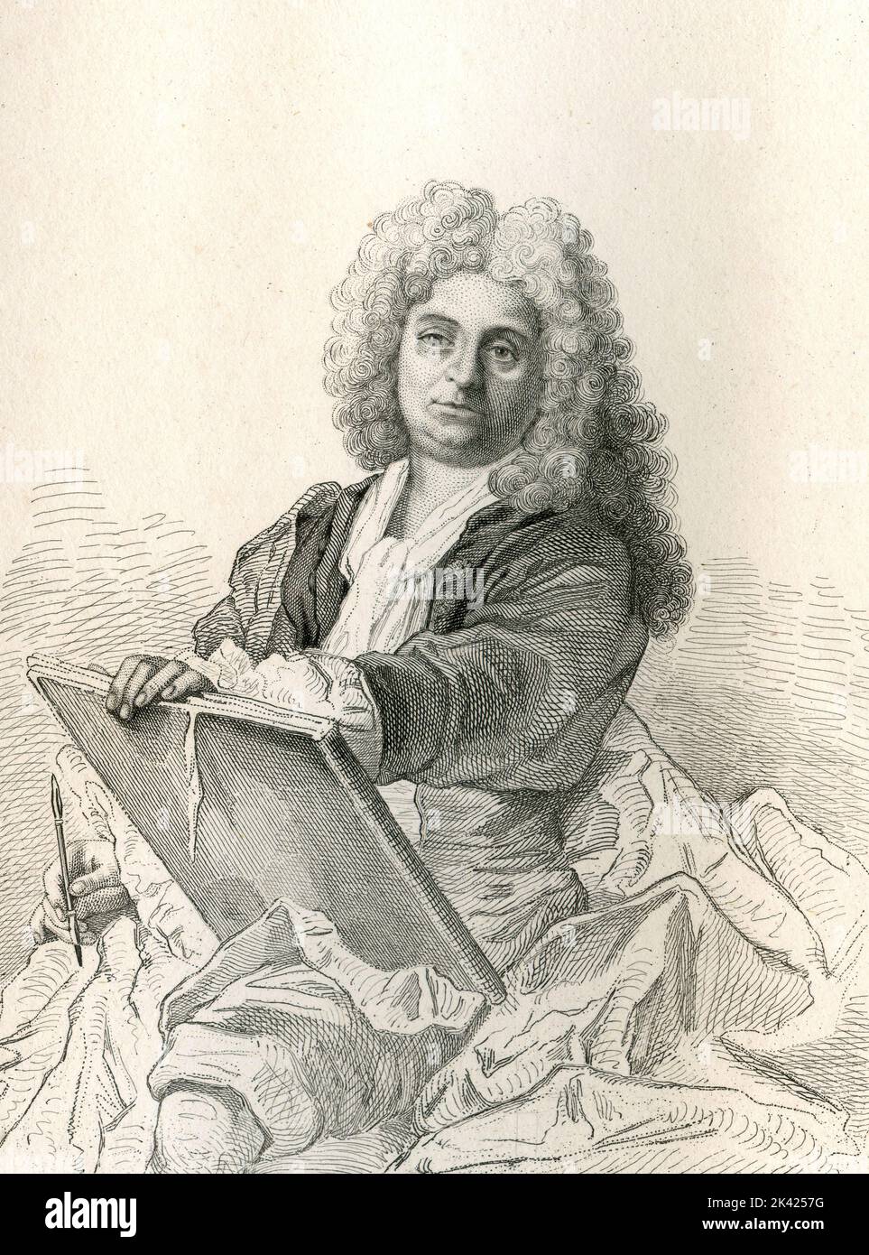 Portrait du peintre français Antoine Coypel, 1800 ca. Banque D'Images