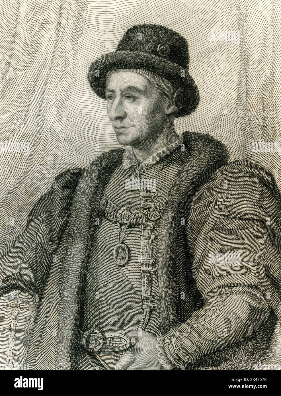 Portrait du roi de France Louis XI, alias Louis le prudent, 1800 ca. Banque D'Images