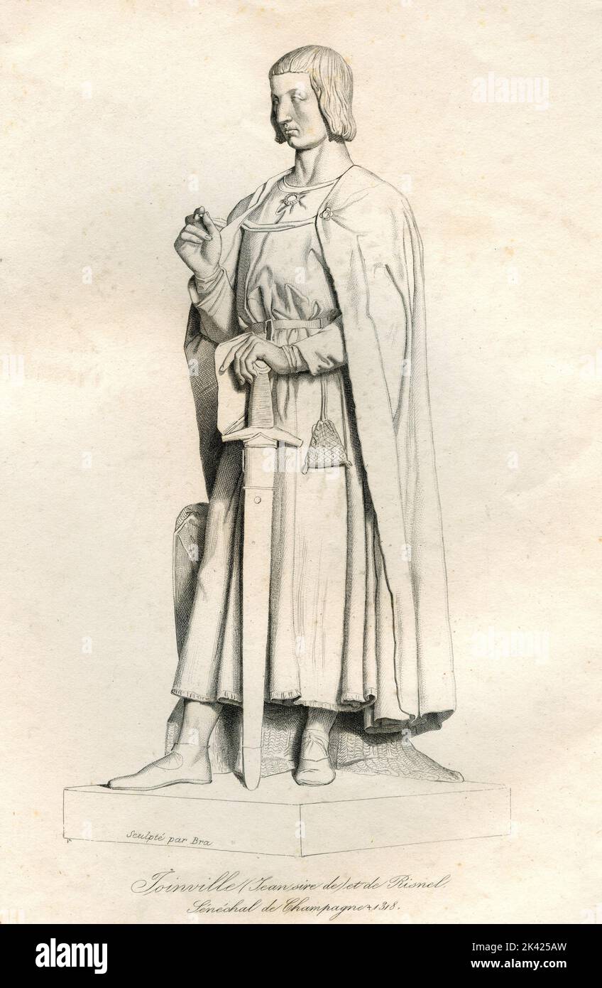 Portrait du chroniqueur français et chevalier Jean de Joinville, 1800 ca. Banque D'Images
