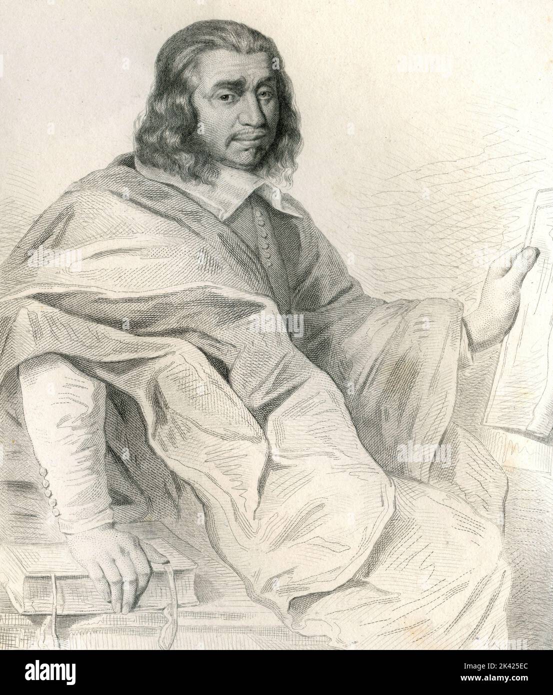 Portrait du sculpteur français Jacques Sarazin, 1800 ca. Banque D'Images