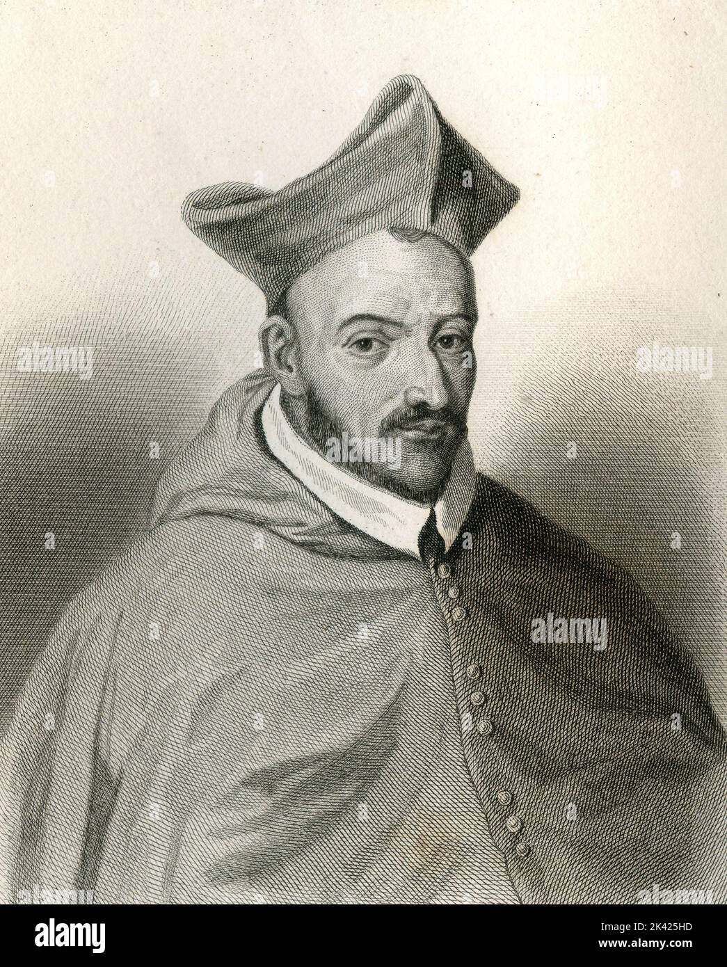 Portrait du cardinal français Charles d'Angennes de Rambouillet, 1800 ca. Banque D'Images