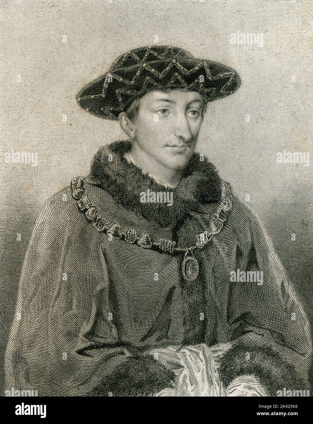 Portrait de Charles VII, roi de France, 1800 ca. Banque D'Images