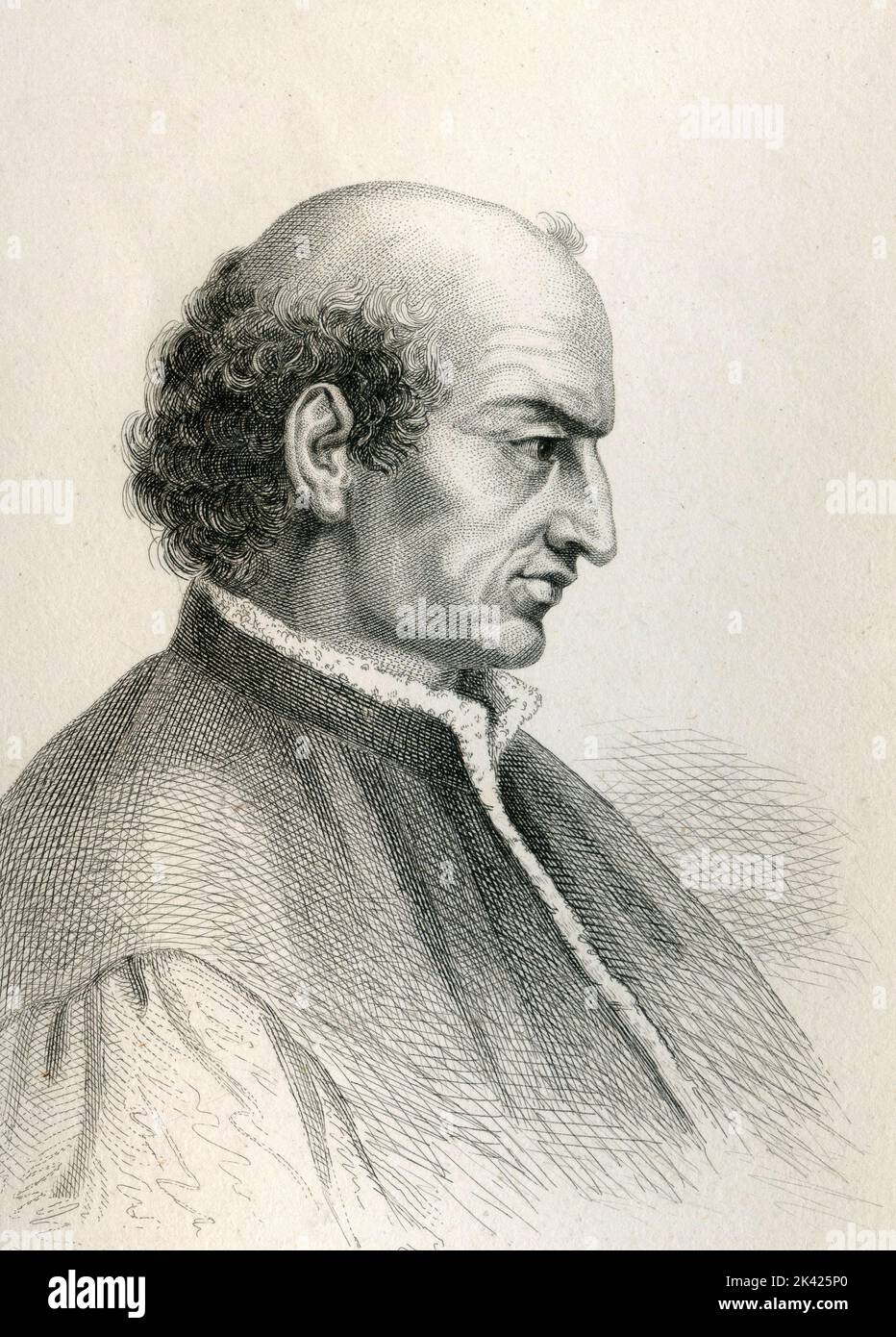 Portrait du poète italien Giovanni Pontano, 1800 ca. Banque D'Images