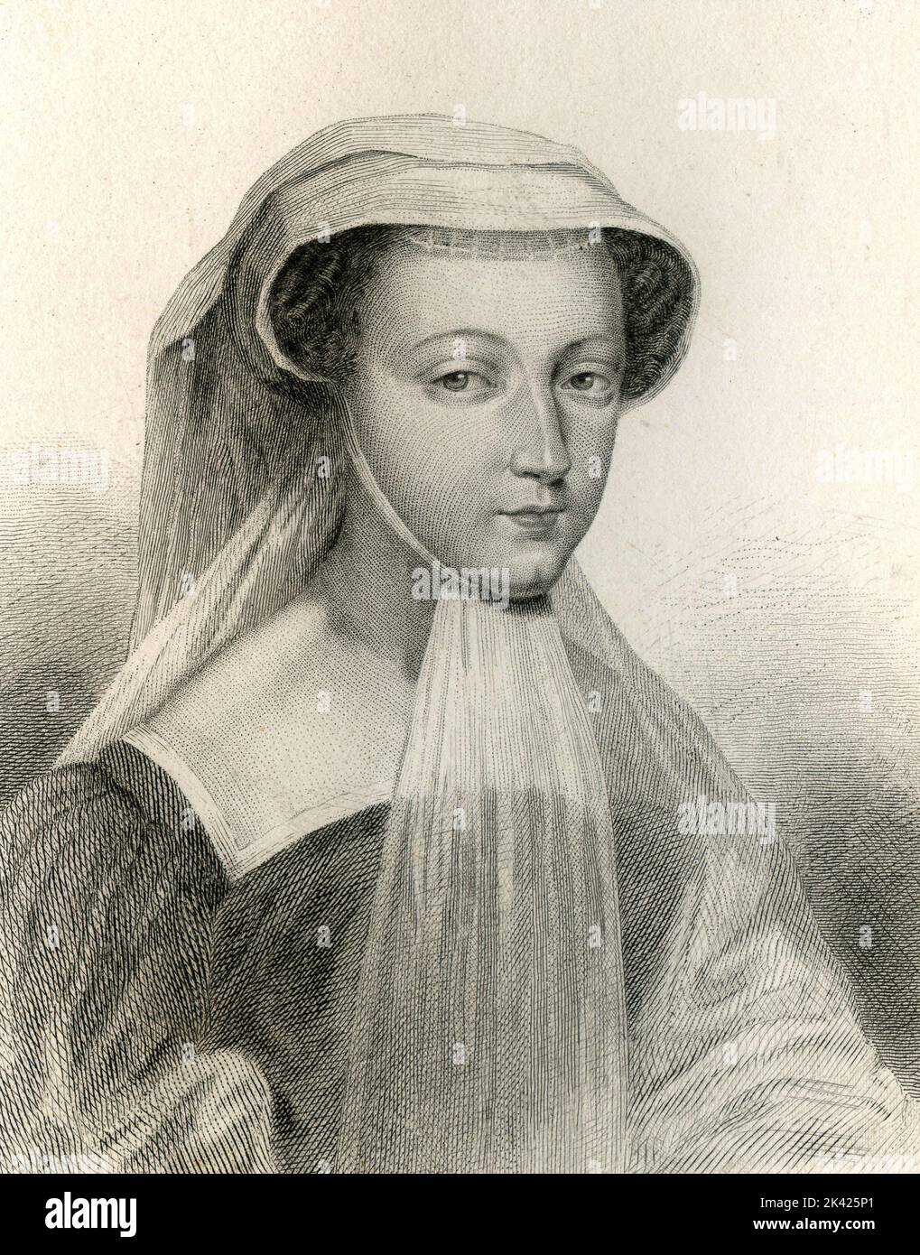 Portrait de Mary Stuart, reine d'Écosse et reine de France, 1800 ca. Banque D'Images