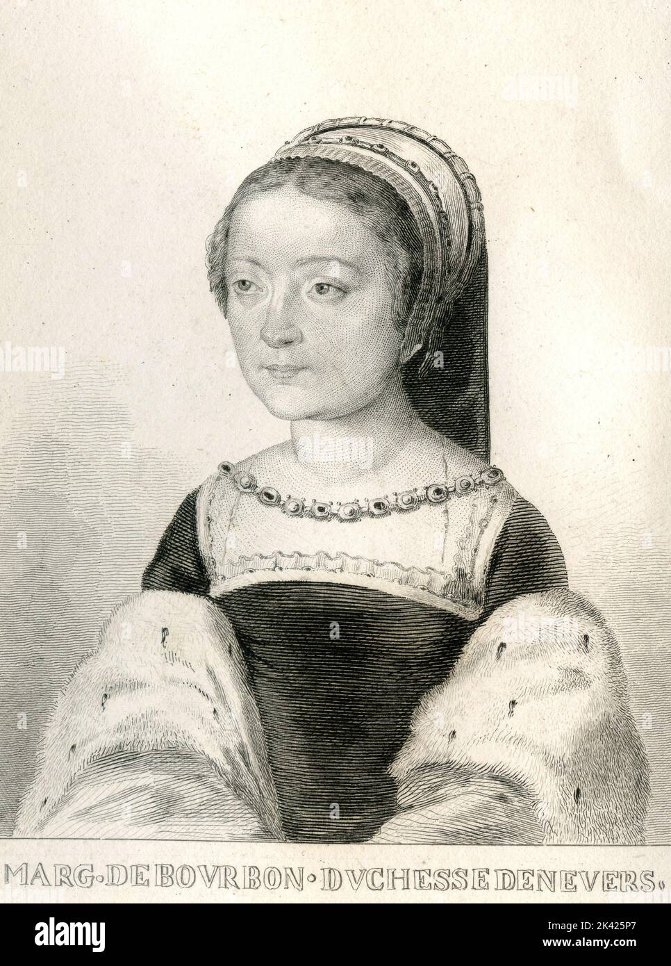 Portrait de Marguerite de Bourbon, Duchesse de Nevers, 1800 ca. Banque D'Images