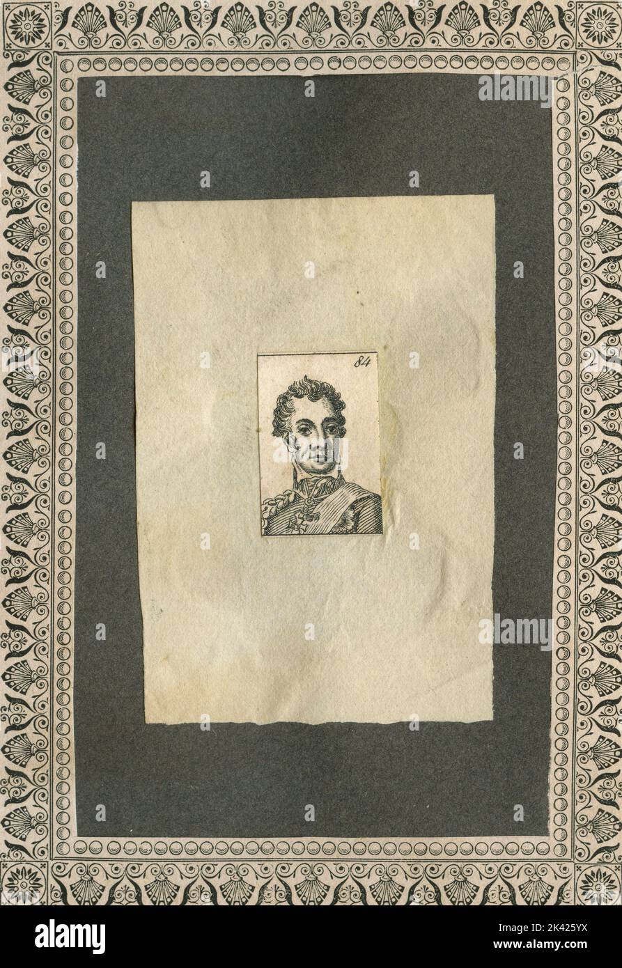 Portrait de monsieur non identifié, gravure, 1700 ca. Banque D'Images