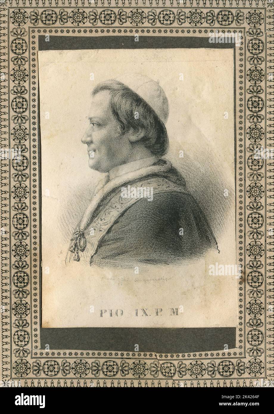 Portrait du pape italien Pie IX, 1800 ca. Banque D'Images