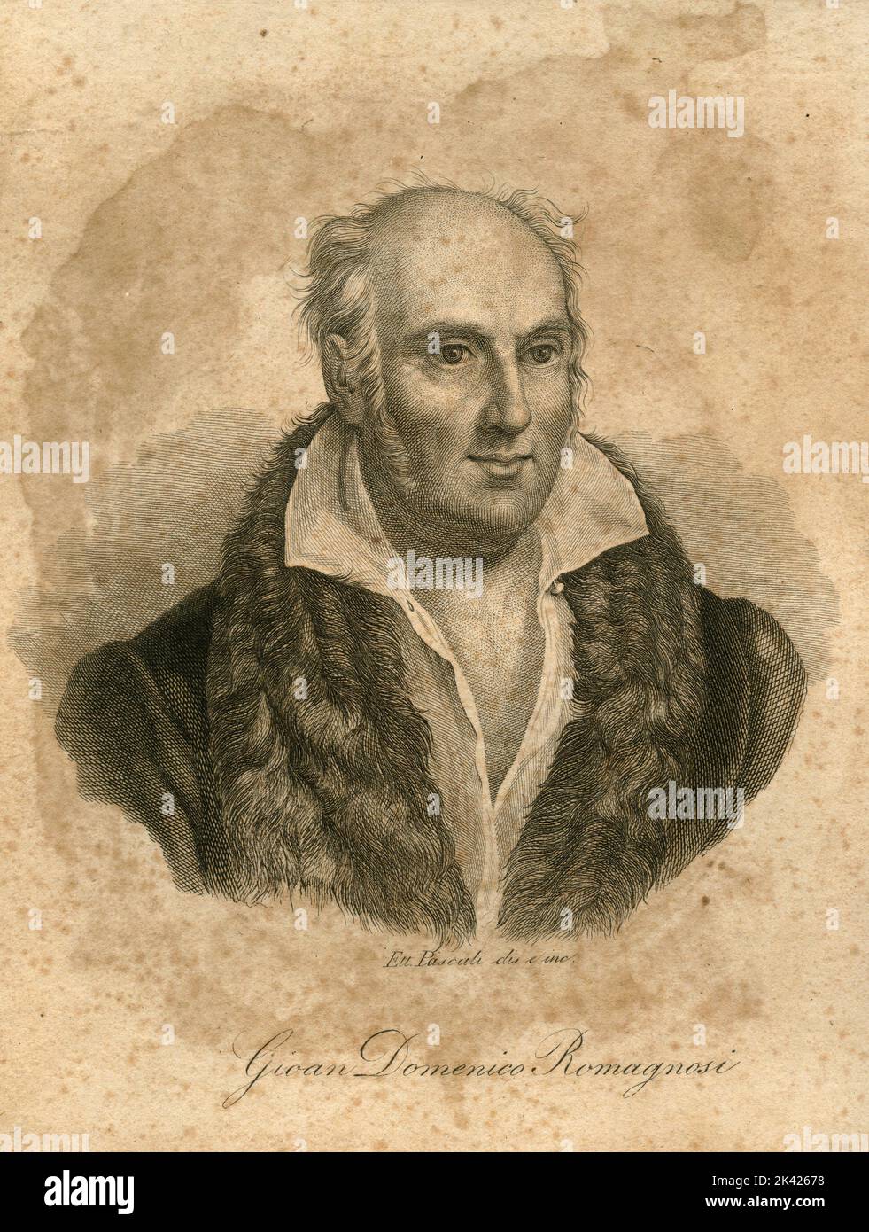 Portrait du philosophe italien Gian Domenico Romagnosi, 1800 ca. Banque D'Images