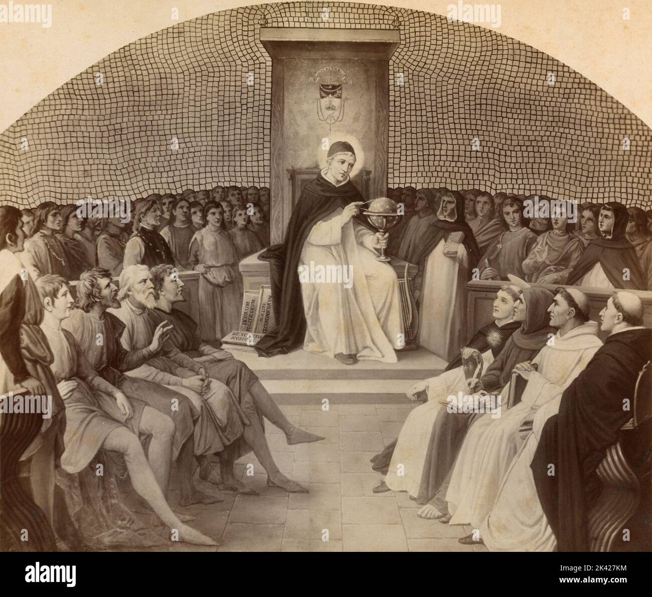 Conseil religieux ancien, congrès des sages prêtres, peinture de l'artiste italien Silverio Capparoni, 1870s Banque D'Images