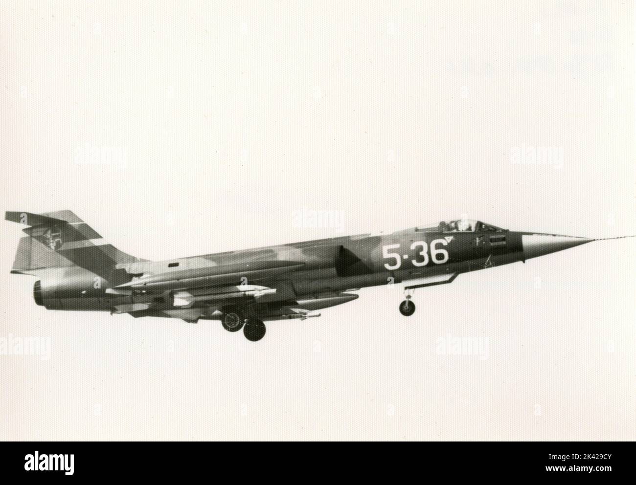 Avion de chasse supersonique américain à un seul moteur Lockheed F-104 Starfighter de l'armée de l'air italienne, 1960s Banque D'Images