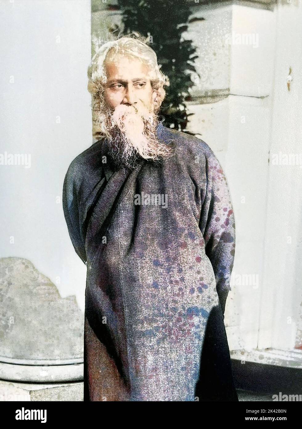 RABINDRANATH TAGORE (1861-1941) écrivain, poète et philosophe bengali vers 1920 Banque D'Images