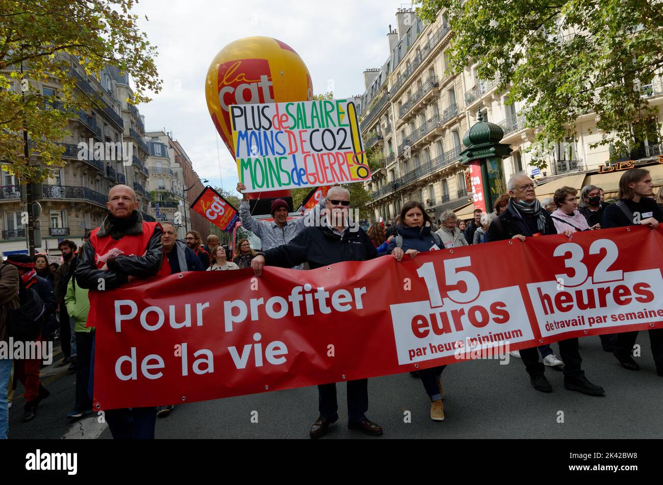 la manifestation interprofessionnelle fait le plein à Paris Banque D'Images