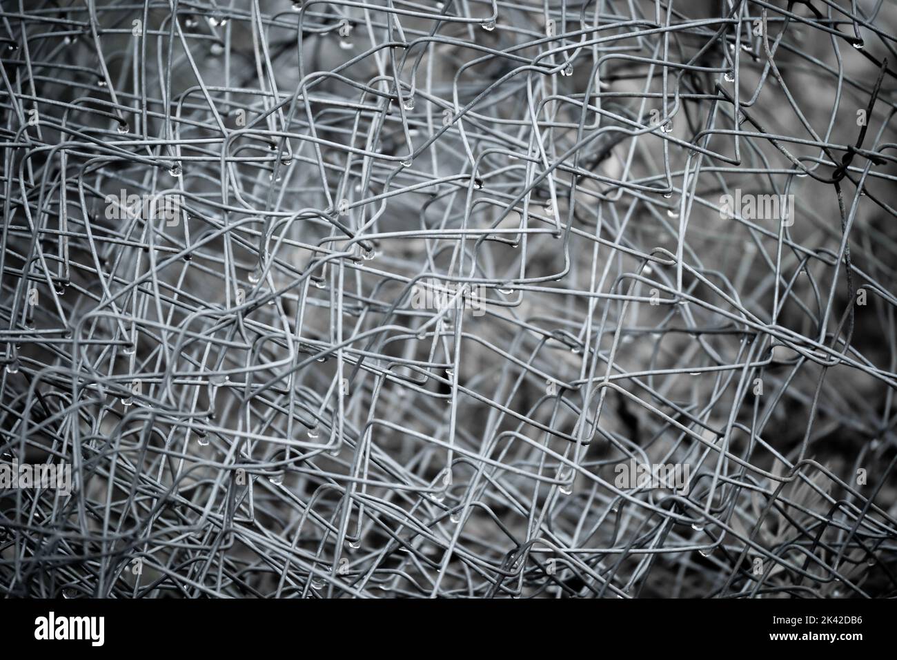 Filet métallique abstrait, couleurs monochromes Banque D'Images