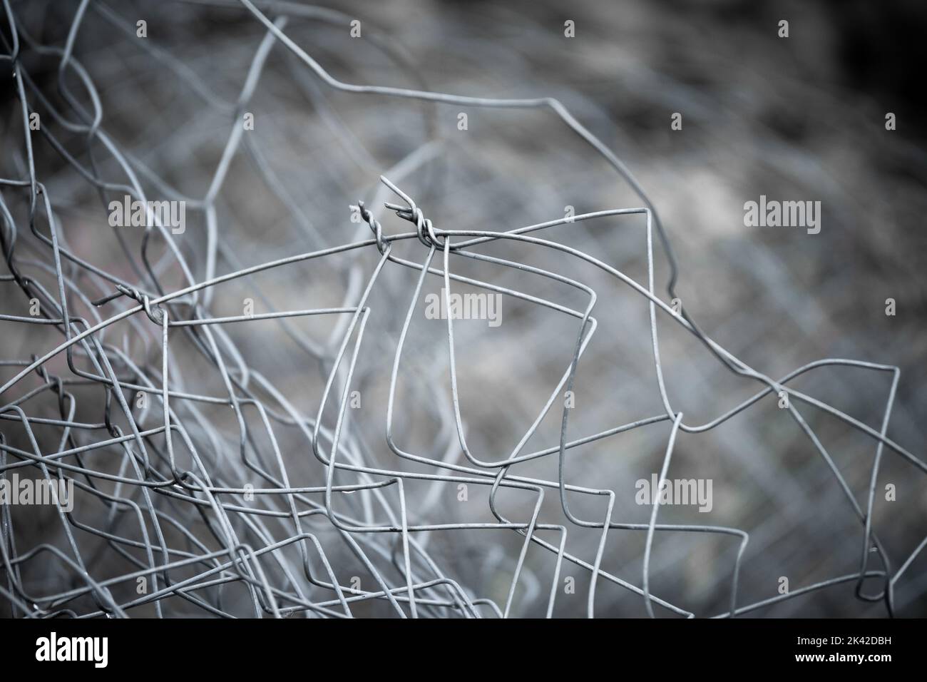 Filet métallique abstrait, couleurs monochromes Banque D'Images