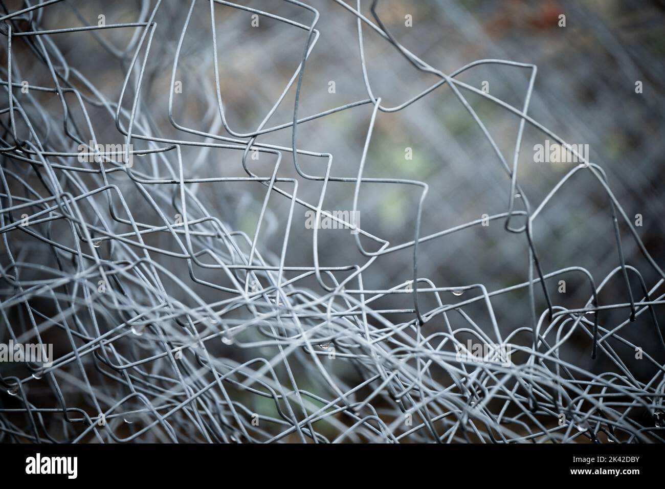 Filet métallique abstrait, couleurs monochromes Banque D'Images