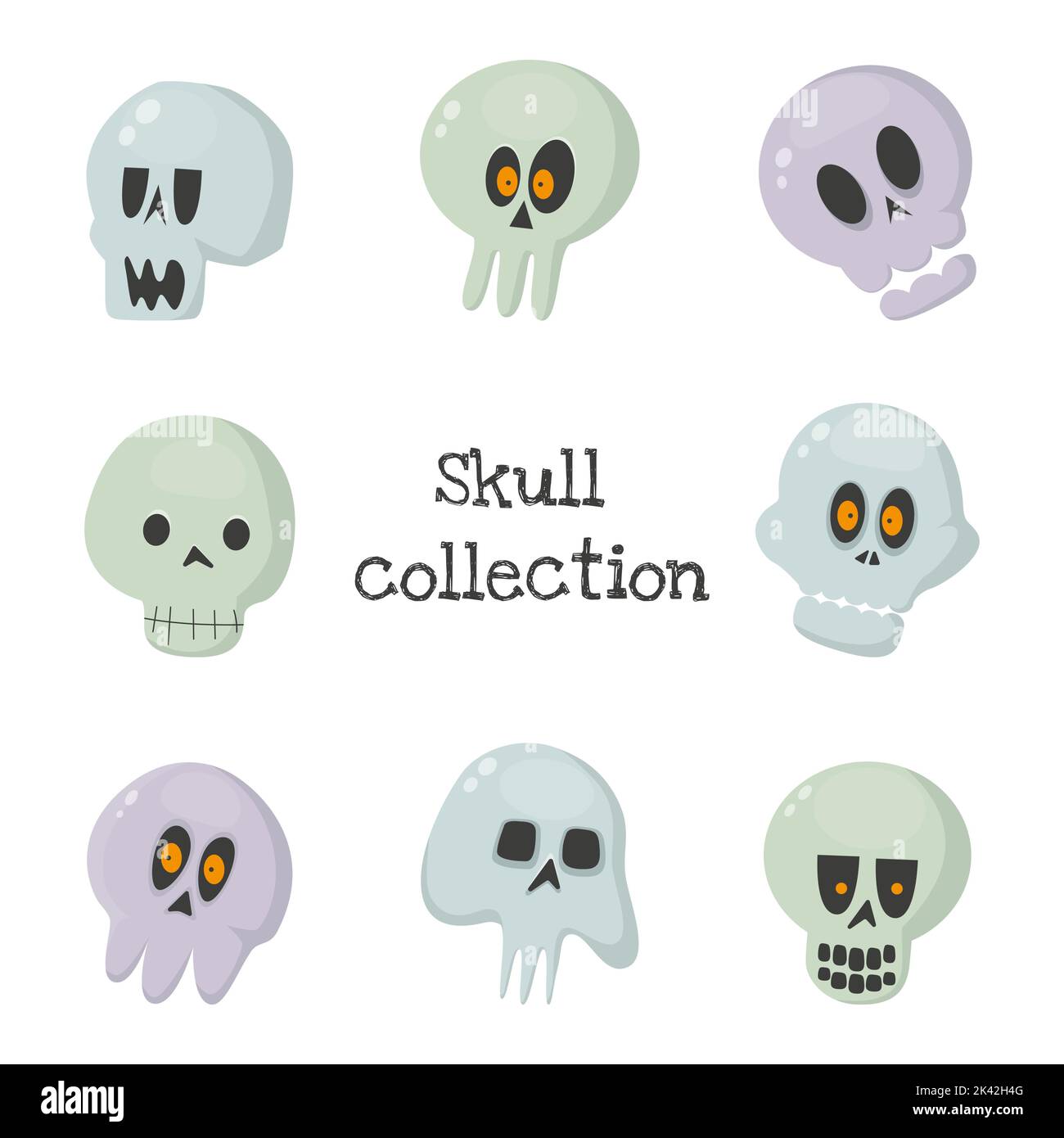 Halloween pack squelette de la collection de têtes illustration et vecteur Illustration de Vecteur
