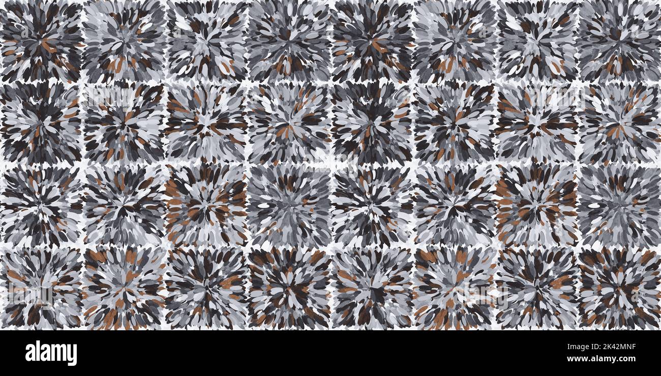 Motif carrés en forme de grenade gris et marron abstrait tendance sans couture. Décoration contemporaine matelassée à motif patchwork maison ameublement textile ou mural Banque D'Images