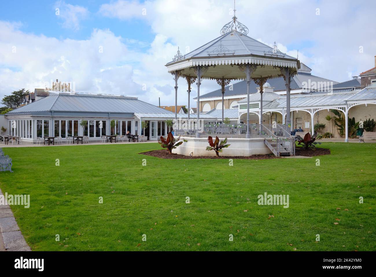 Bandstand et le Pavillon de la princesse, Falmouth, Cornwall Banque D'Images