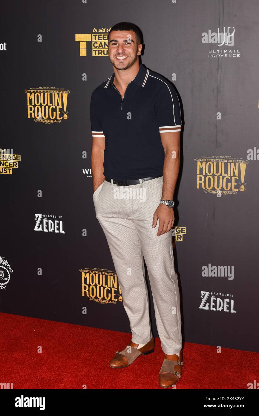 Londres, 29 septembre 2022, Adam Gemili arrive pour le spectacle de gala du Moulin Rouge au Piccadilly Theatre en aide à Teenage cancer Trust, Lou Morris Photography/Alay Live News Banque D'Images