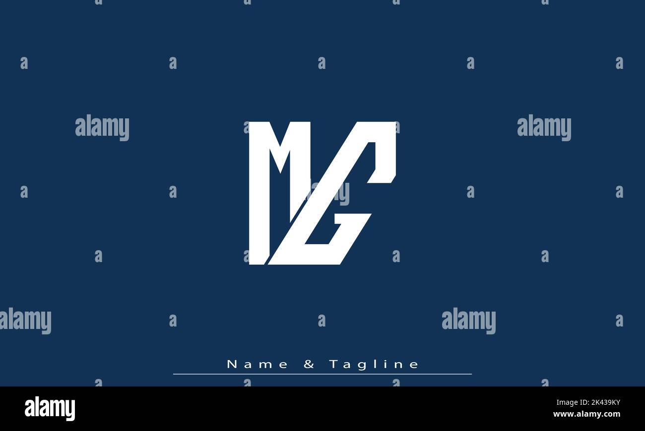 Lettres de l'alphabet initiales Monogram logo MG , GM Illustration de Vecteur