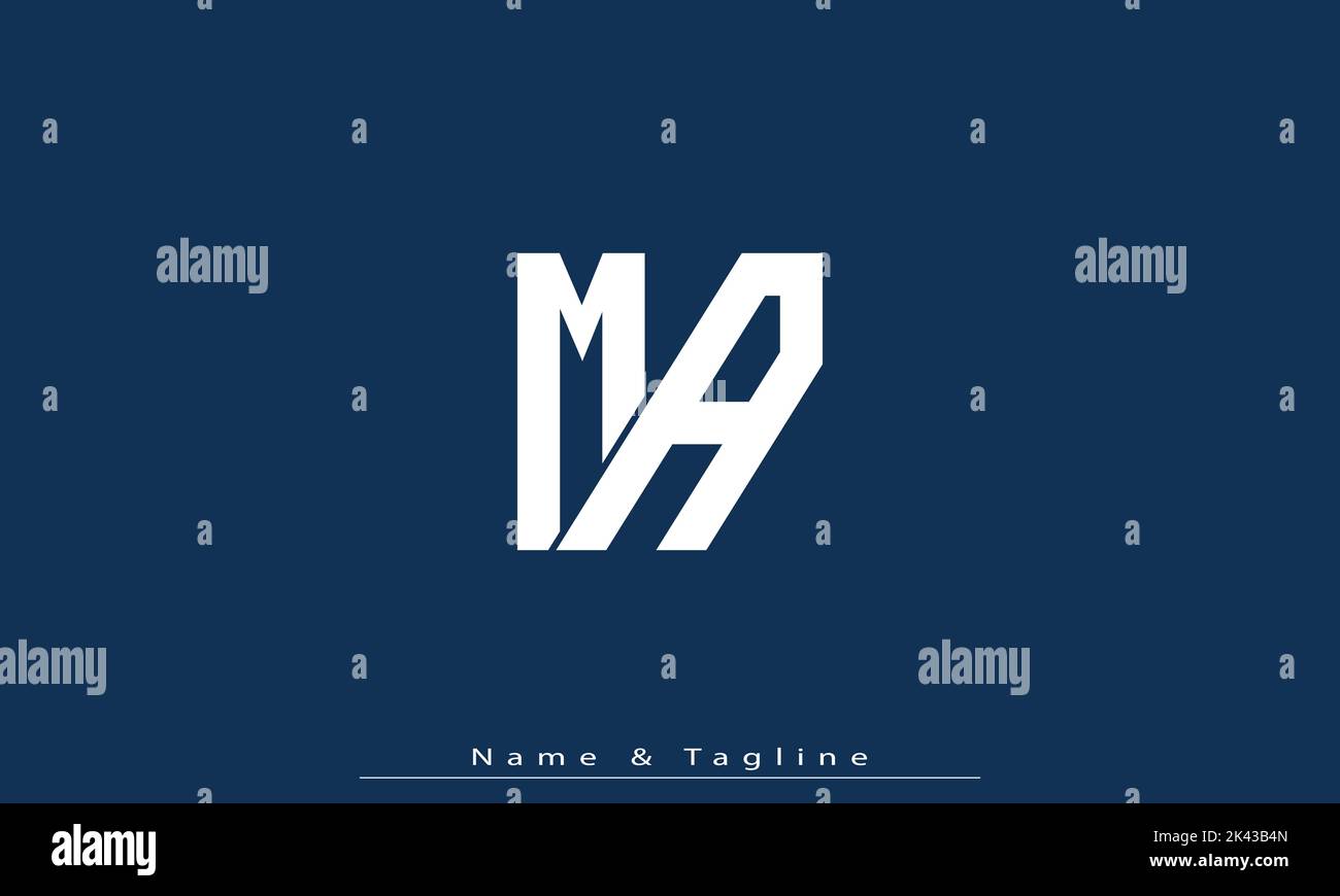 Lettres de l'alphabet initiales Monogram logo ma , AM Illustration de Vecteur