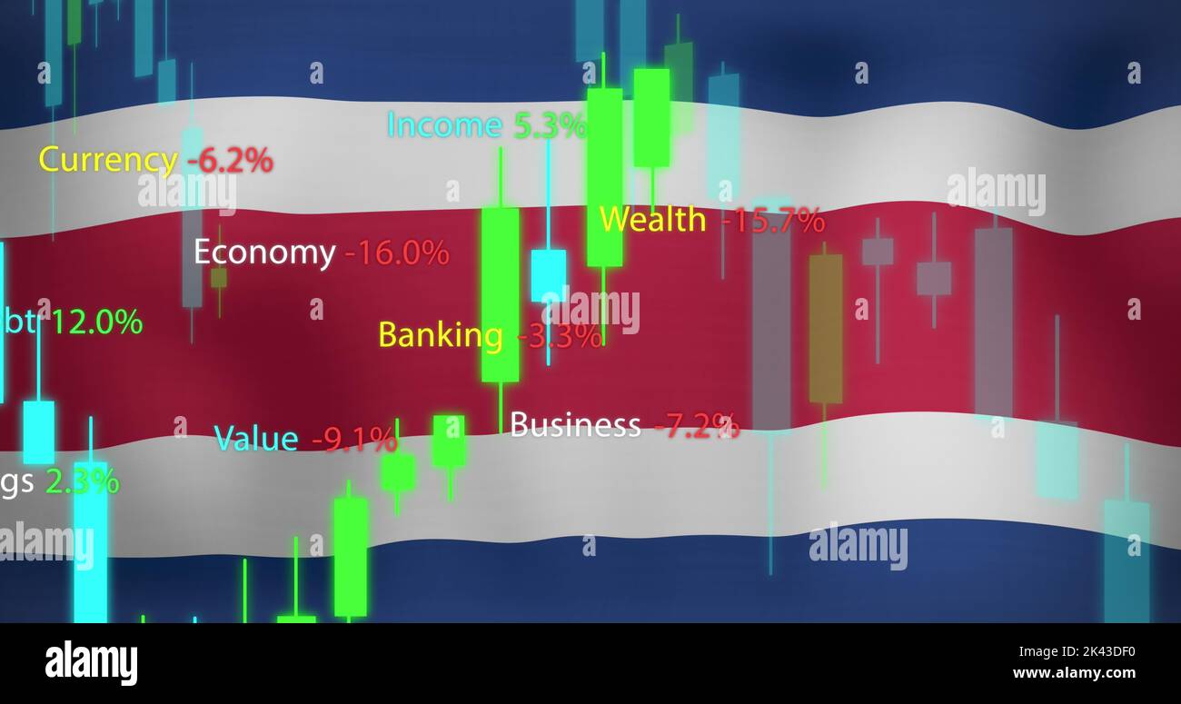 Image du traitement des données sur le drapeau du costa rica Banque D'Images