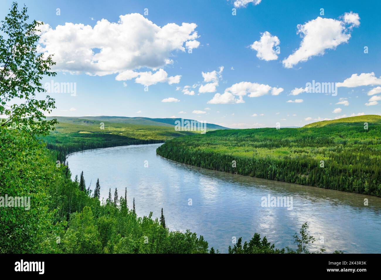 Rivière Liard près de Fireside; route de l'Alaska; Colombie-Britannique; Canada Banque D'Images