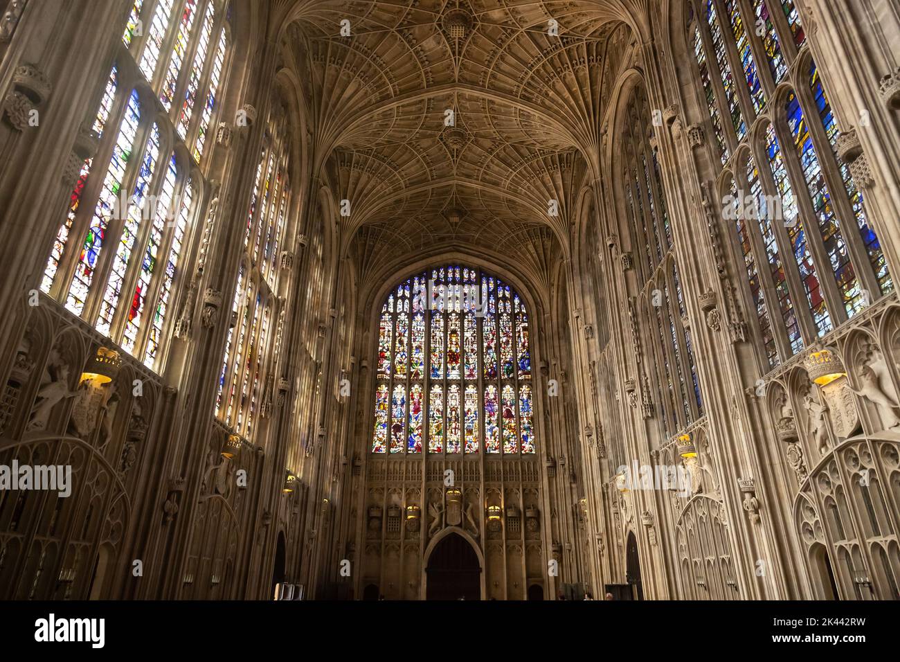 Intérieur de la chapelle King's College, Cambridge, Royaume-Uni. 22/6/22 Banque D'Images