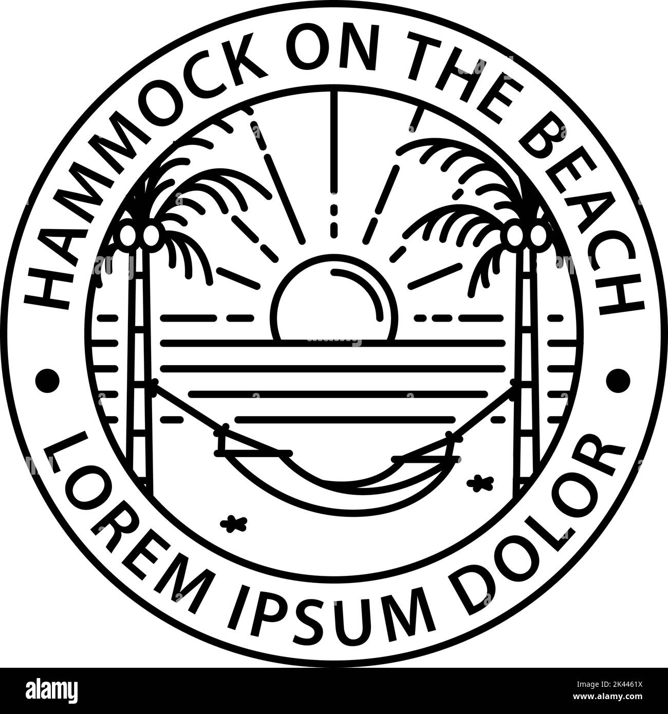 logo hamac symbole rond style timbre motif vectoriel Illustration de Vecteur