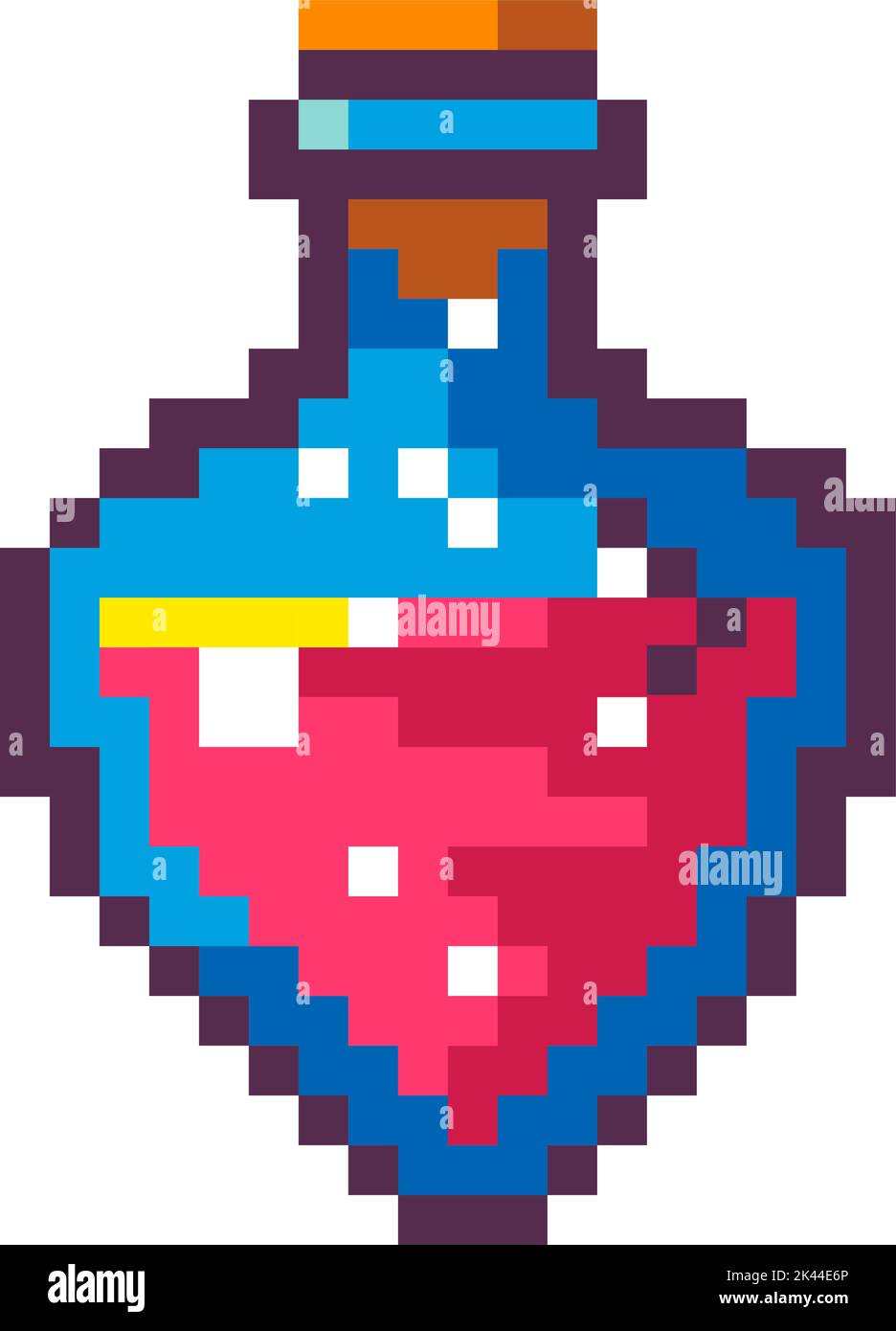 Flacon pixélisé avec potion magique, flacon avec infusion Illustration de Vecteur