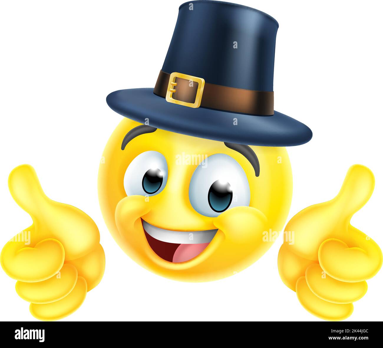 L'icône du craon Emoji de Thanksgiving Pilgrim Emoticon Illustration de Vecteur