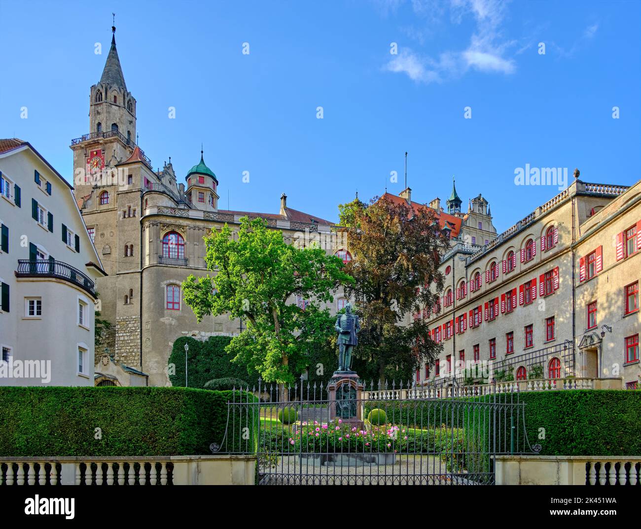 Vue sur le château de Sigmaringen, Bade-Wurtemberg, Allemagne, Europe. Banque D'Images