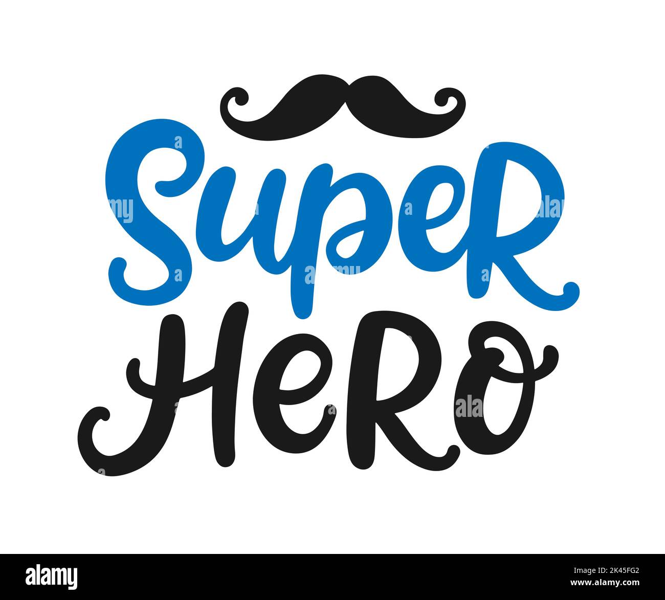 Super héros. Citation à la main de la fête des pères Illustration de Vecteur