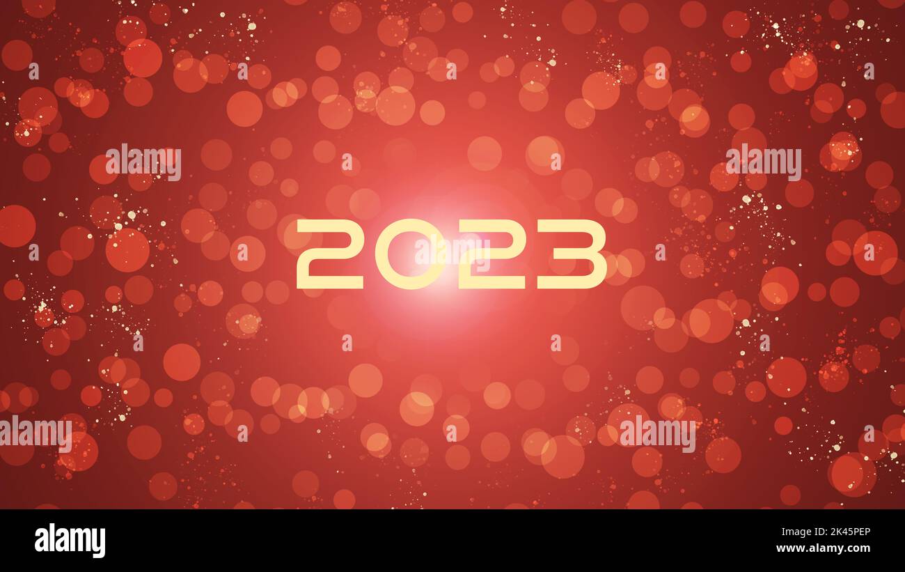 2023 Happy ner an christmas Red abstat fond d'écran ou fond d'écran lumineux avec effet bokeh. Banque D'Images