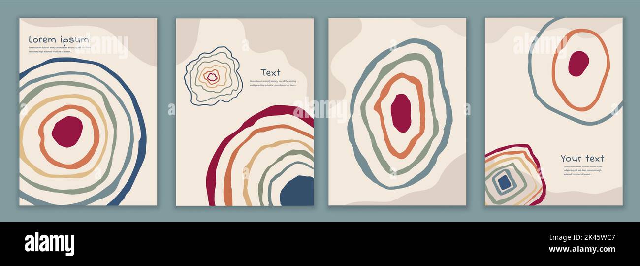 Modèle d'affiche avec des cercles concentriques colorés représentant des personnes de culture diversifiée. Concept de diversité et de personnes multiculturelles. Égalité Illustration de Vecteur