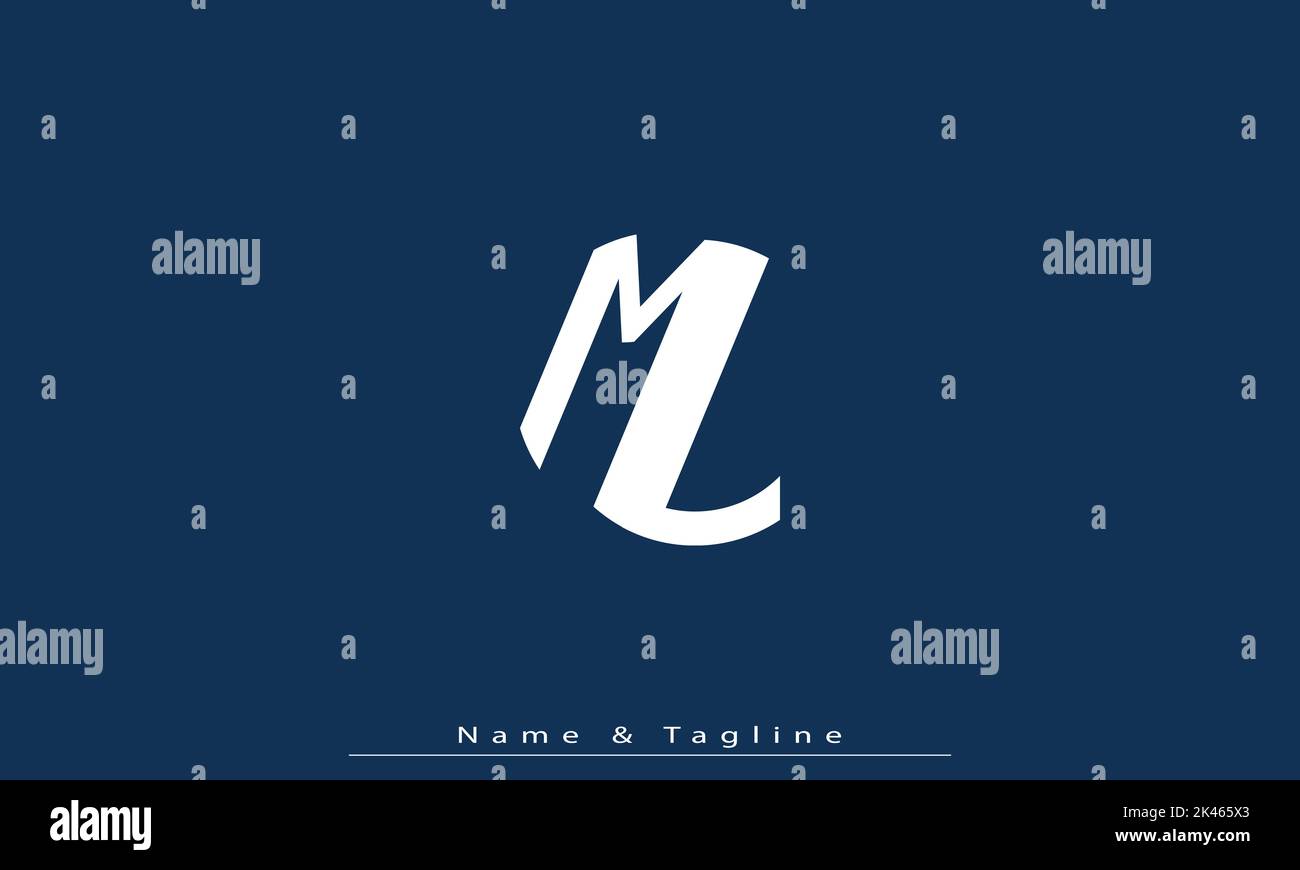 Lettres de l'alphabet initiales Monogram logo ML , LM Illustration de Vecteur
