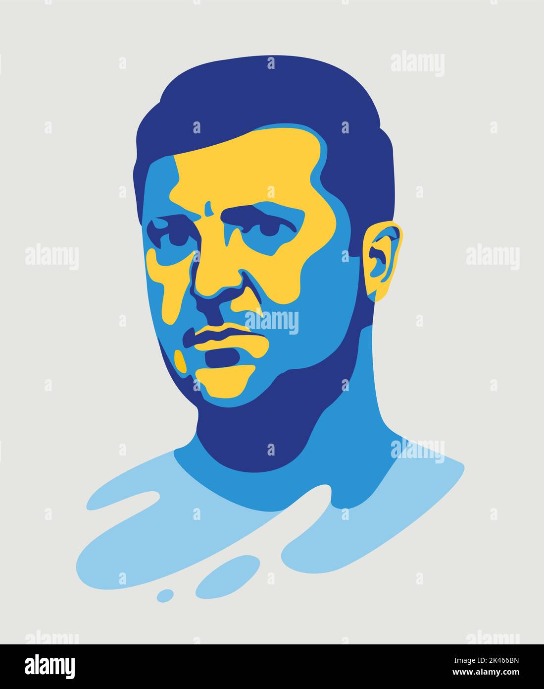 Portrait numérique de Volodymyr Oleksandrovych Zelenskyy - président ukrainien. Illustration de Vecteur