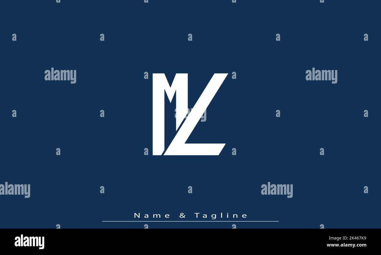 Lettres de l'alphabet initiales Monogram logo ML , LM Illustration de Vecteur