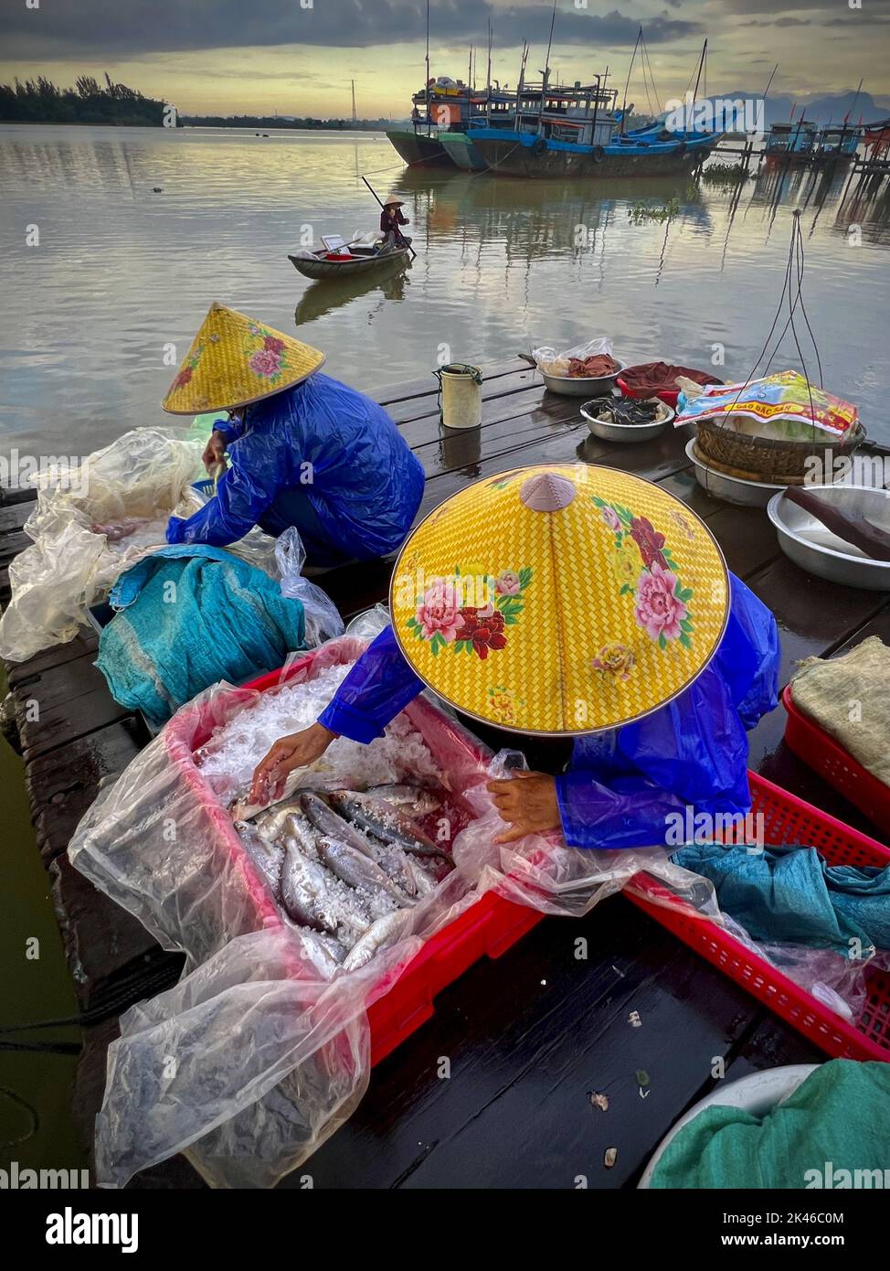 Cho Thanh Ha, marché aux poissons, Hoi an, province de Quang Nam, Vietnam, fruits de mer, magasins Banque D'Images