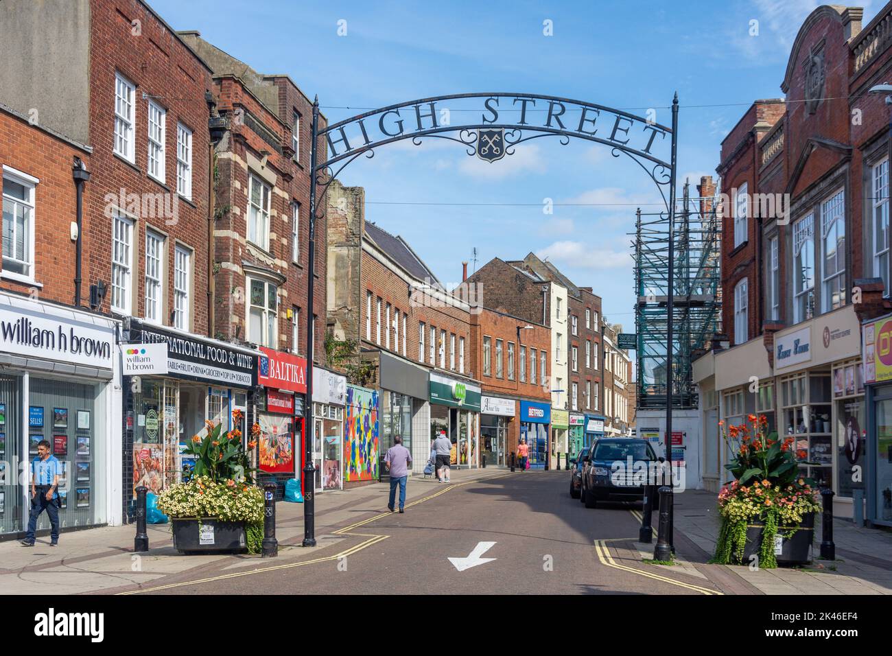 High Street, Wisbech, Cambridgeshire, Angleterre, Royaume-Uni Banque D'Images