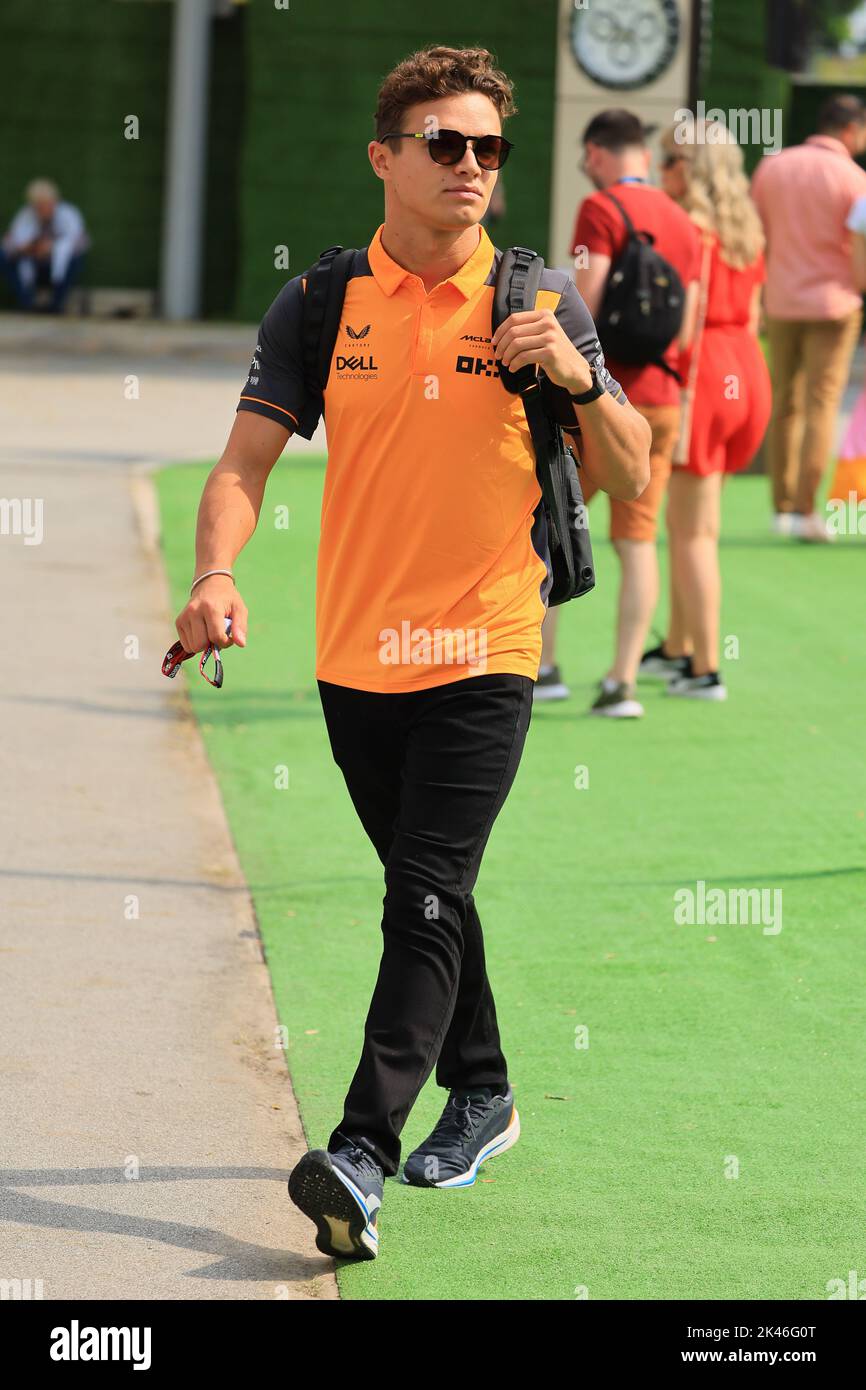 30 septembre 2022 ; Marina Bay, Singapour, Singapour Grand Prix de Formule 1 de la FIA : journée d'essais libres : McLaren F1 Team, Lando Norris Banque D'Images